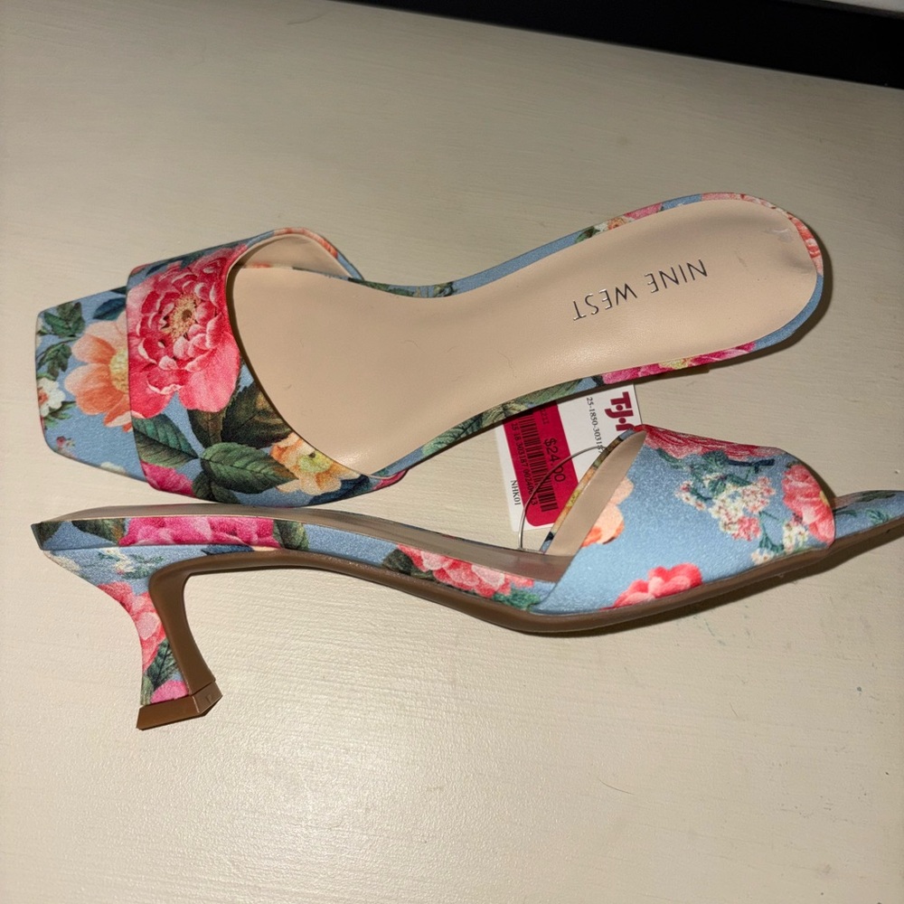 Floral Kitten Heels